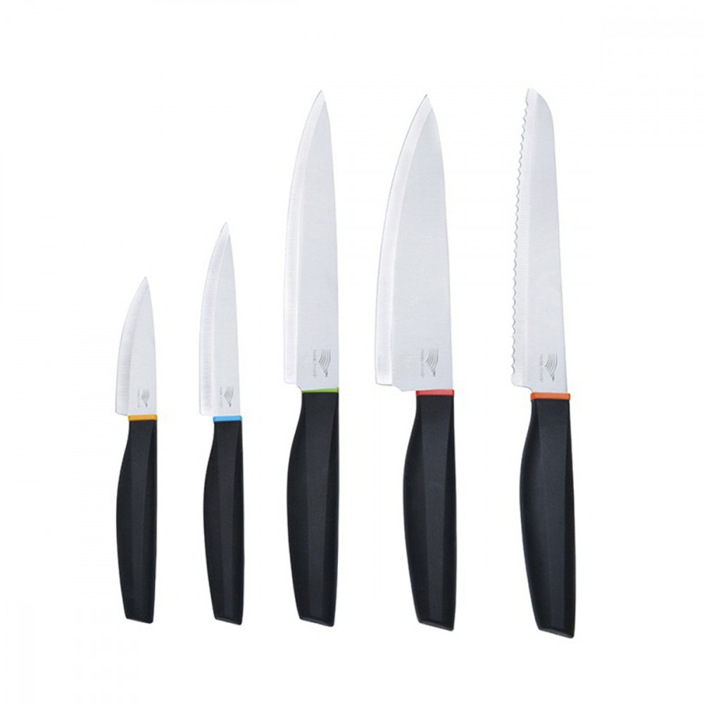 Set de 5 couteaux bague couleur