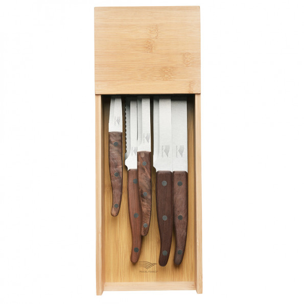 Set de 5 couteaux +  range-couteaux pour tiroir
