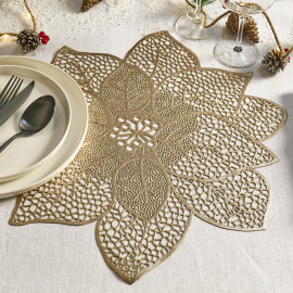 Lot de 6 sets de table forme poinsettia