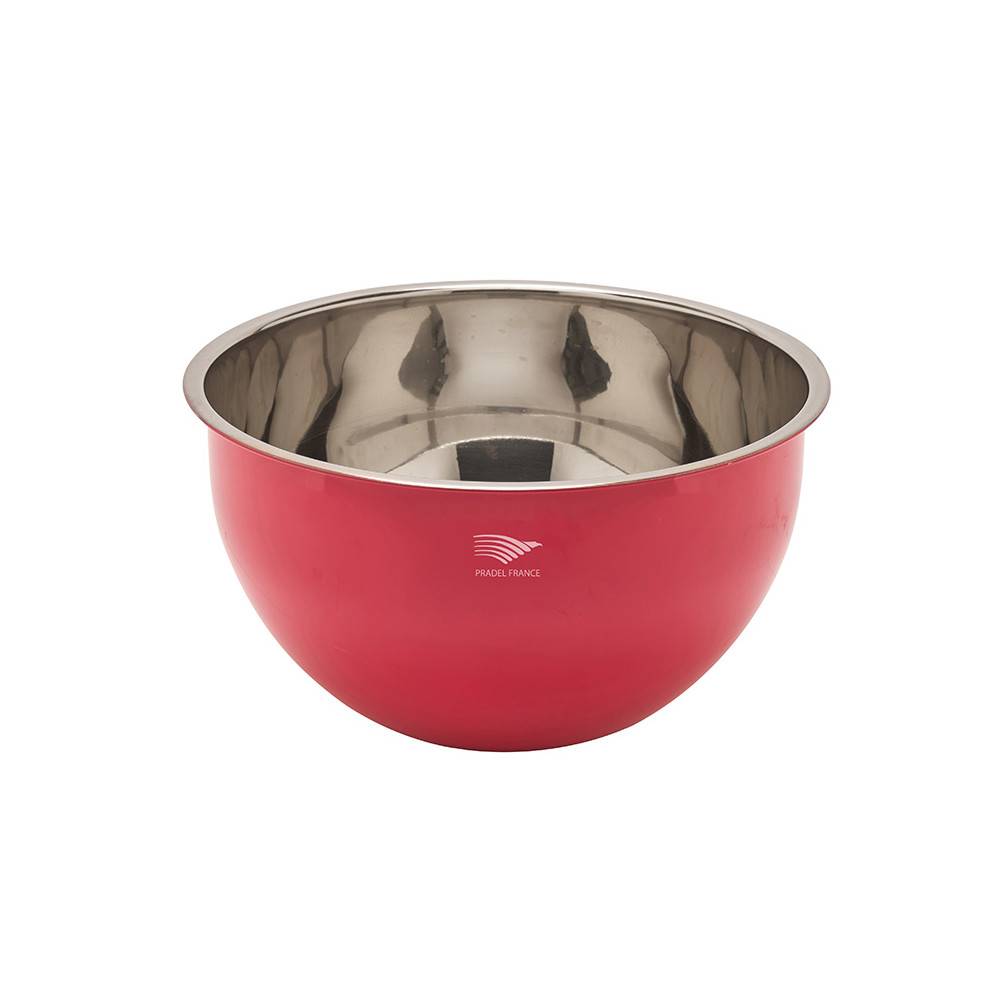 Lot de 3 saladiers inox multicolores avec couvercles