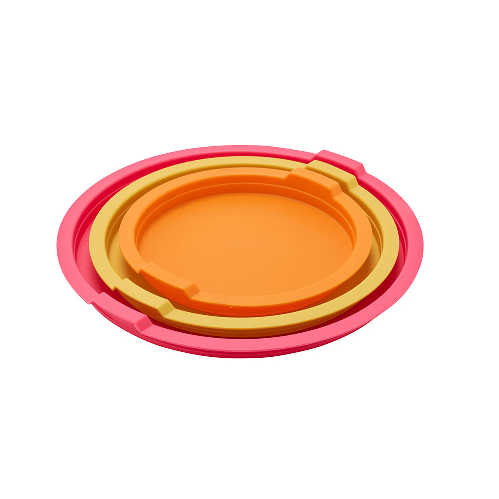 Lot de 3 saladiers inox multicolores avec couvercles