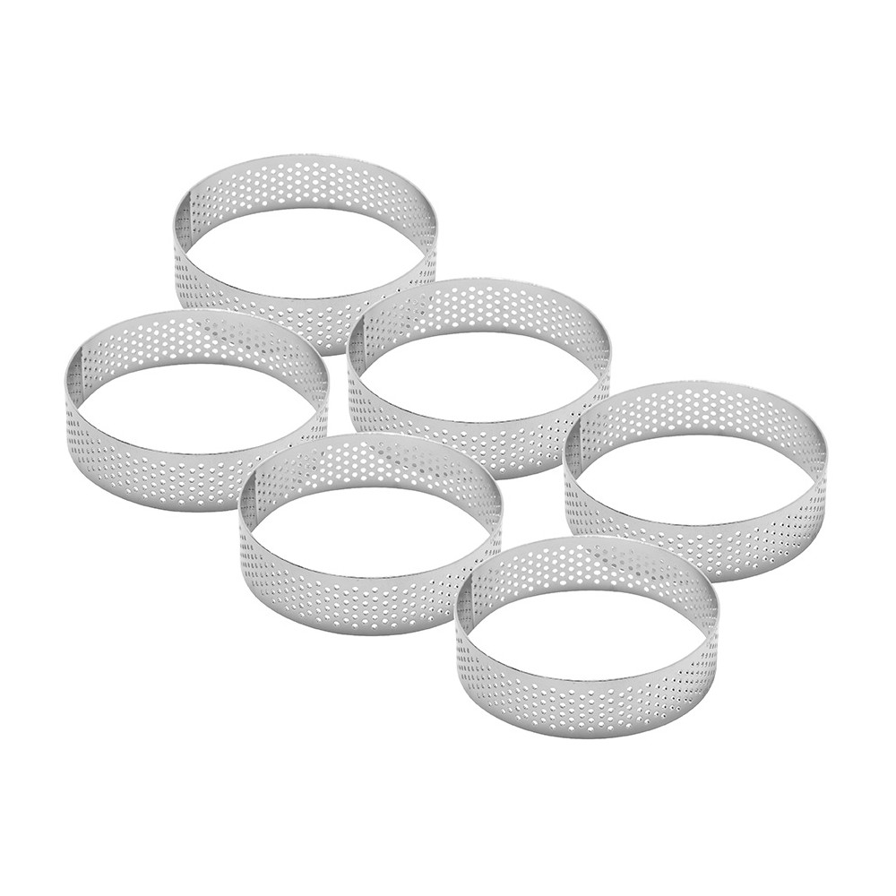 6 cercles à tartes perforés