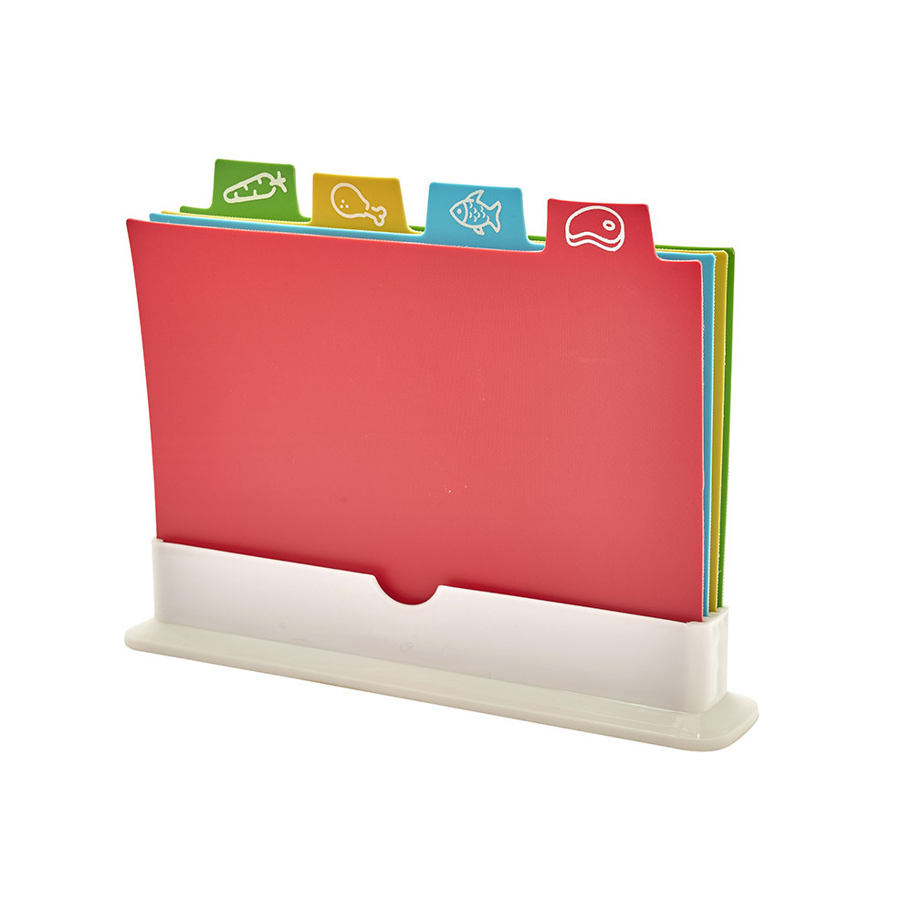 Lot de 4 planches à découper avec support