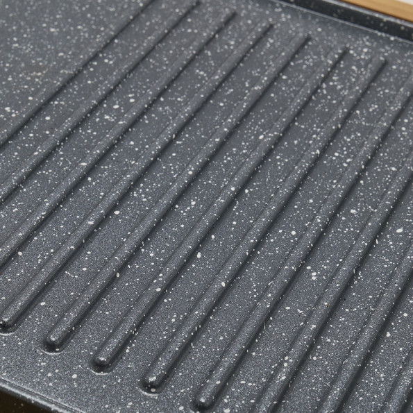 Plancha grill électrique support bambou